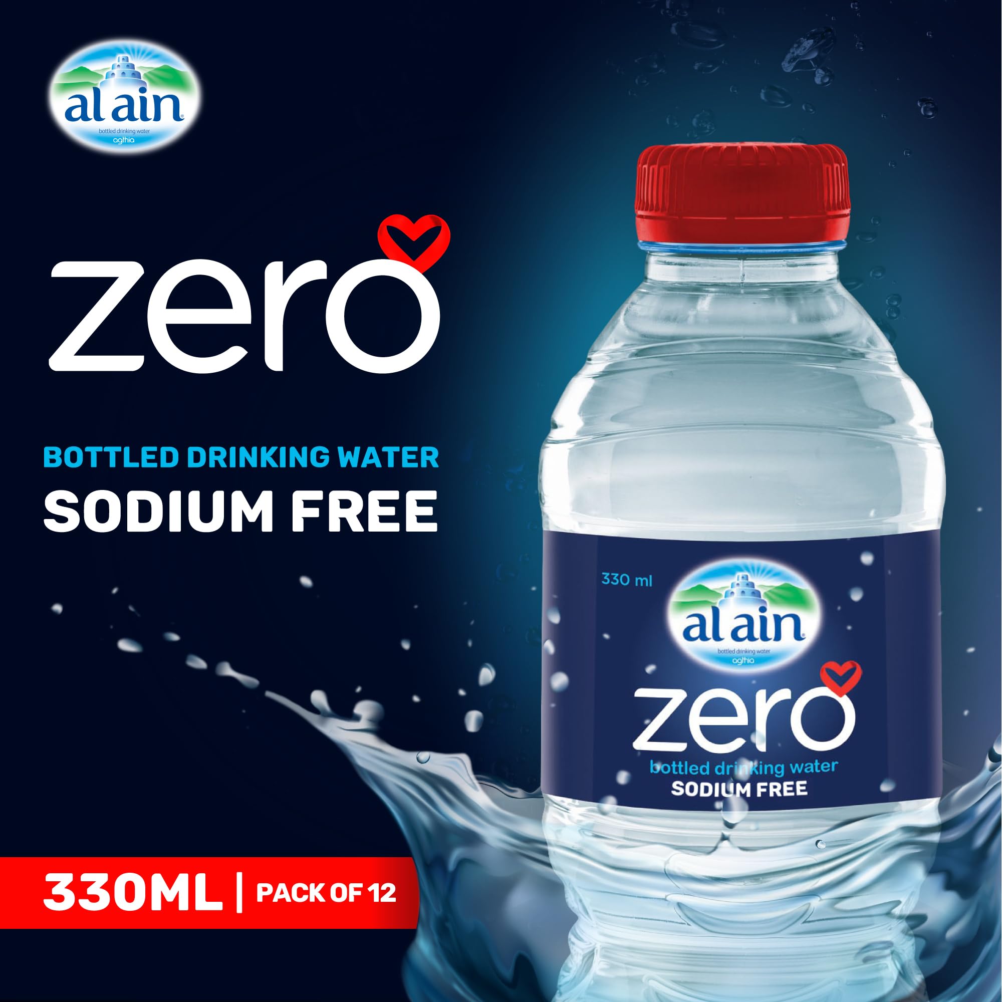 AL AIN ZERO WATER BOTTLE 330 ML/12 PIECES