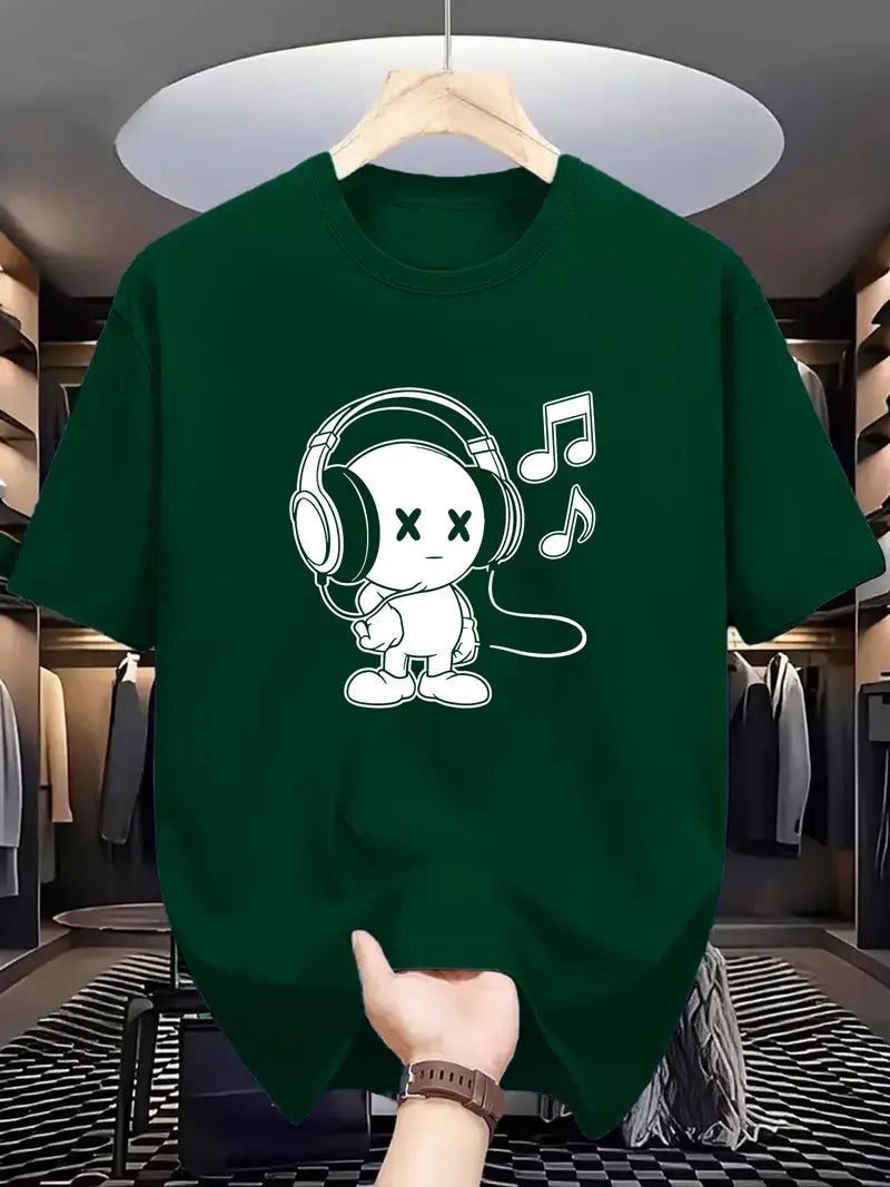 MEN'S SUMMER OUTDOOR ACTIVITIES MUSIC GRAPHIC TEE SHORT SLEEVE T-SHIRT