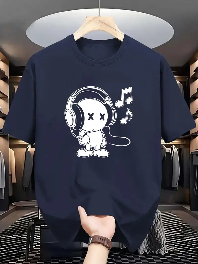 MEN'S SUMMER OUTDOOR ACTIVITIES MUSIC GRAPHIC TEE SHORT SLEEVE T-SHIRT