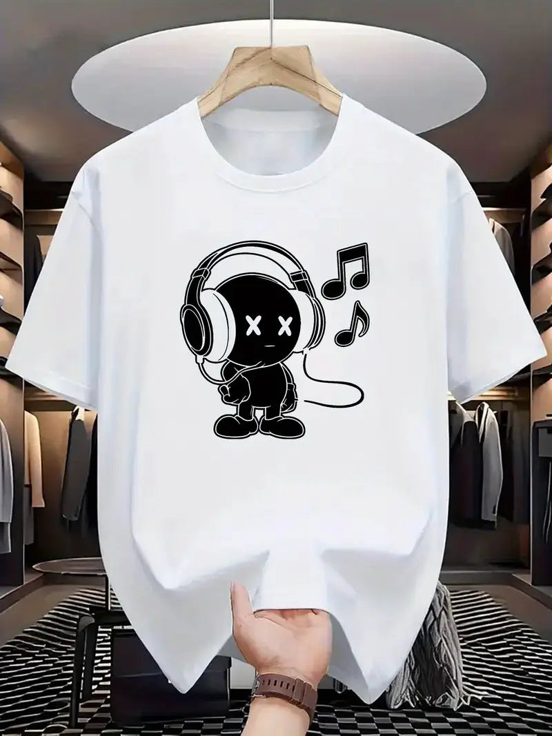 MEN'S SUMMER OUTDOOR ACTIVITIES MUSIC GRAPHIC TEE SHORT SLEEVE T-SHIRT