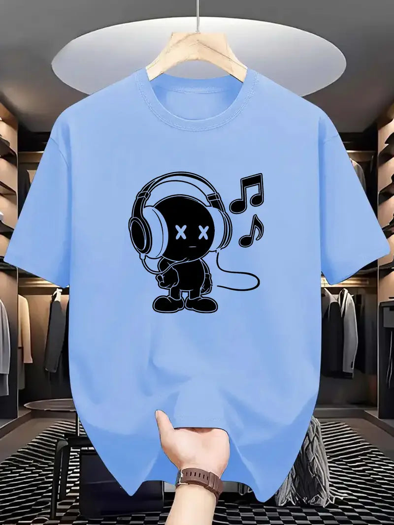 MEN'S SUMMER OUTDOOR ACTIVITIES MUSIC GRAPHIC TEE SHORT SLEEVE T-SHIRT