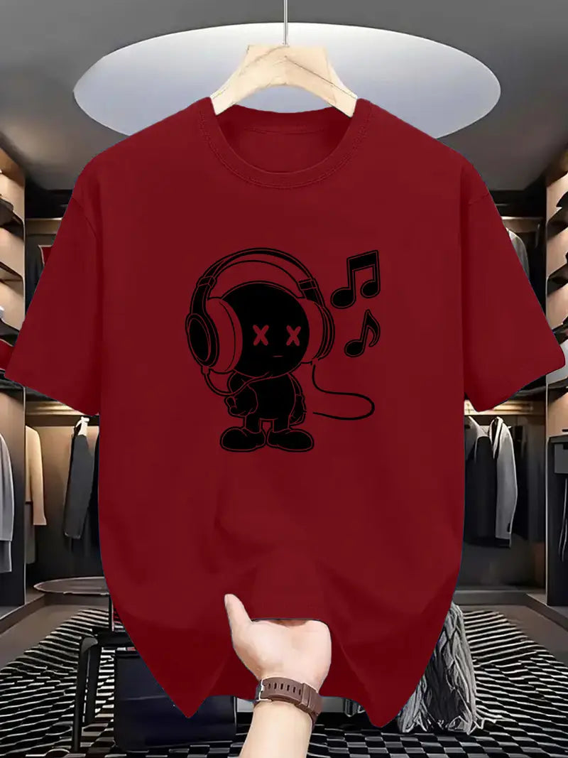 MEN'S SUMMER OUTDOOR ACTIVITIES MUSIC GRAPHIC TEE SHORT SLEEVE T-SHIRT