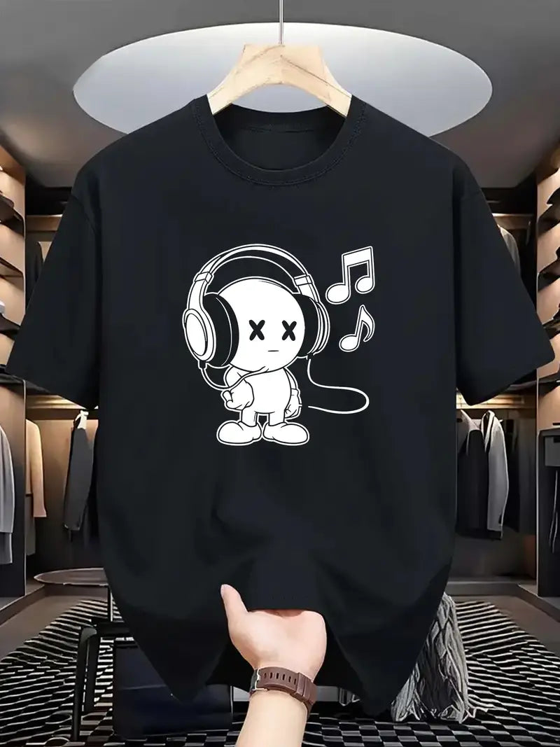 MEN'S SUMMER OUTDOOR ACTIVITIES MUSIC GRAPHIC TEE SHORT SLEEVE T-SHIRT