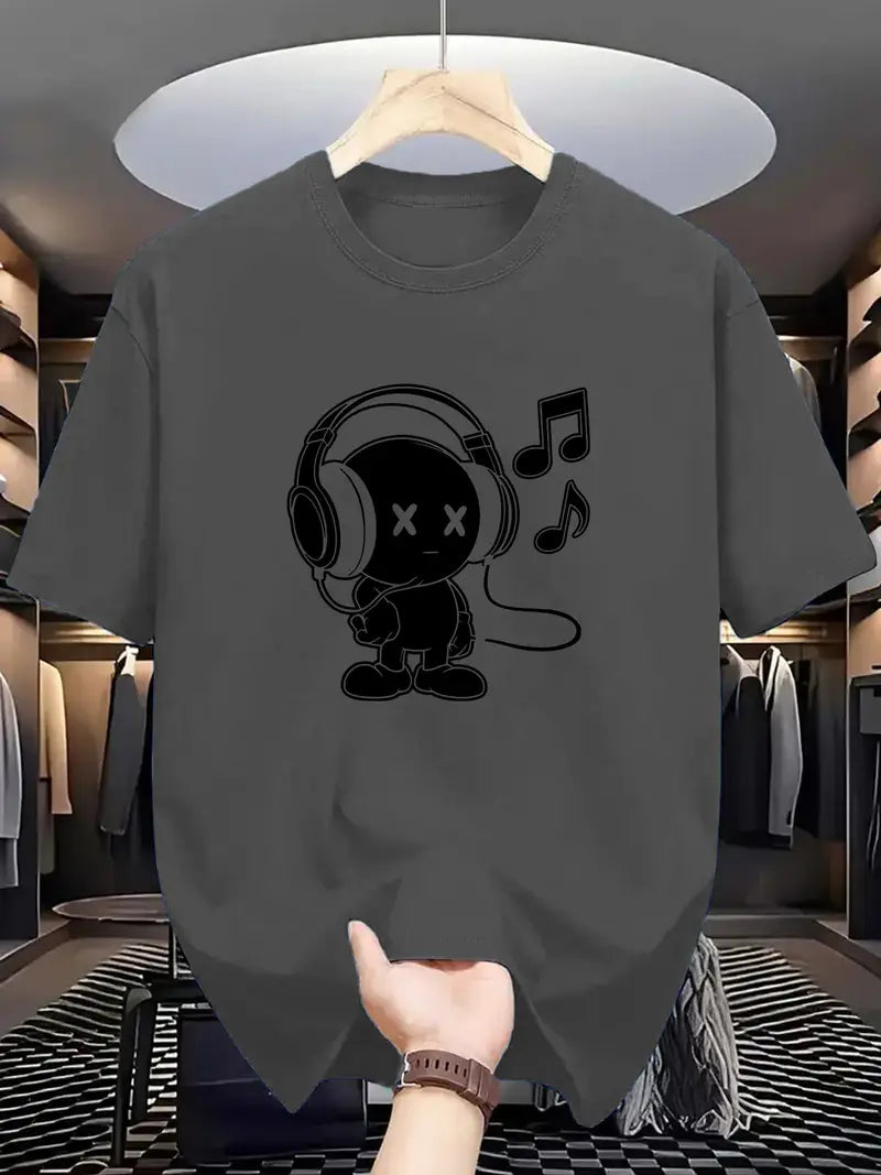 MEN'S SUMMER OUTDOOR ACTIVITIES MUSIC GRAPHIC TEE SHORT SLEEVE T-SHIRT