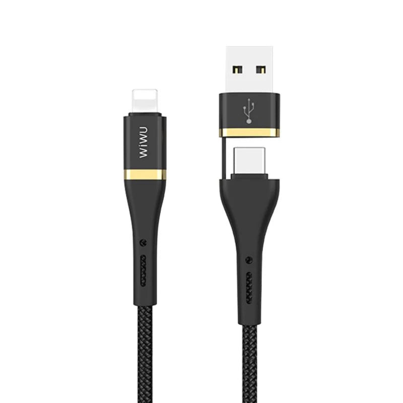 WIWU USB AND TYPE-C TO LIGHTNING DATA CABLE ED105 3A/1.2M