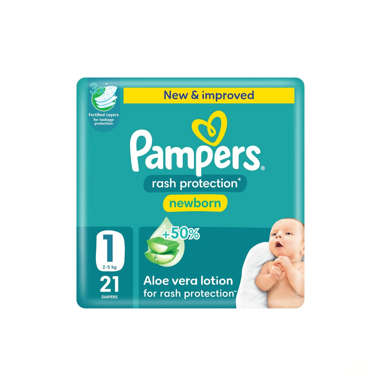 PAMPERS RASH PROTECTION NEWBORN DIAPERS SIZE 1