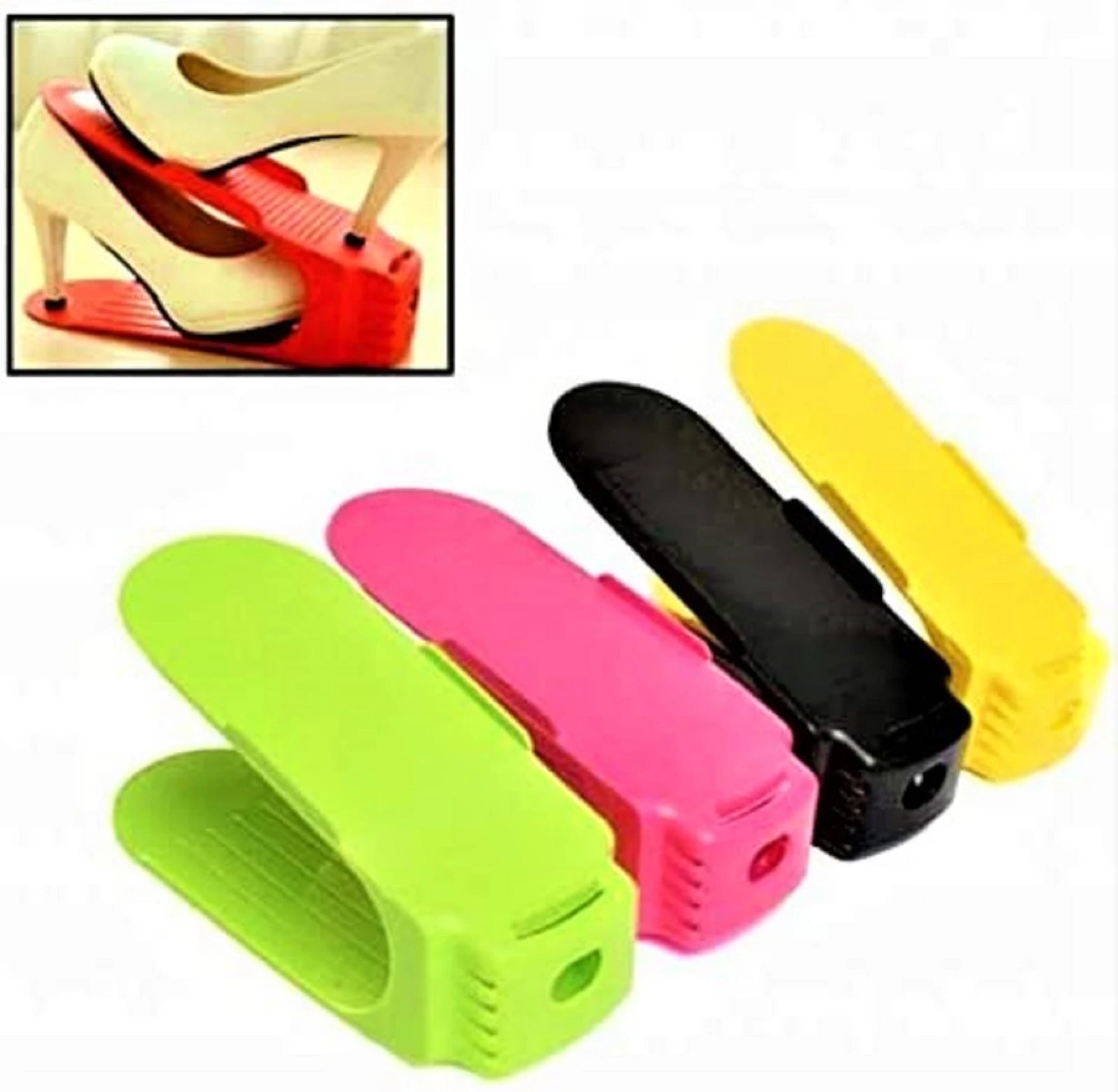 LAVISH MULTI-COLOR DURABLE SPACE SAVING FOOTWEAR STORAGE STAND 4 PIECE SET