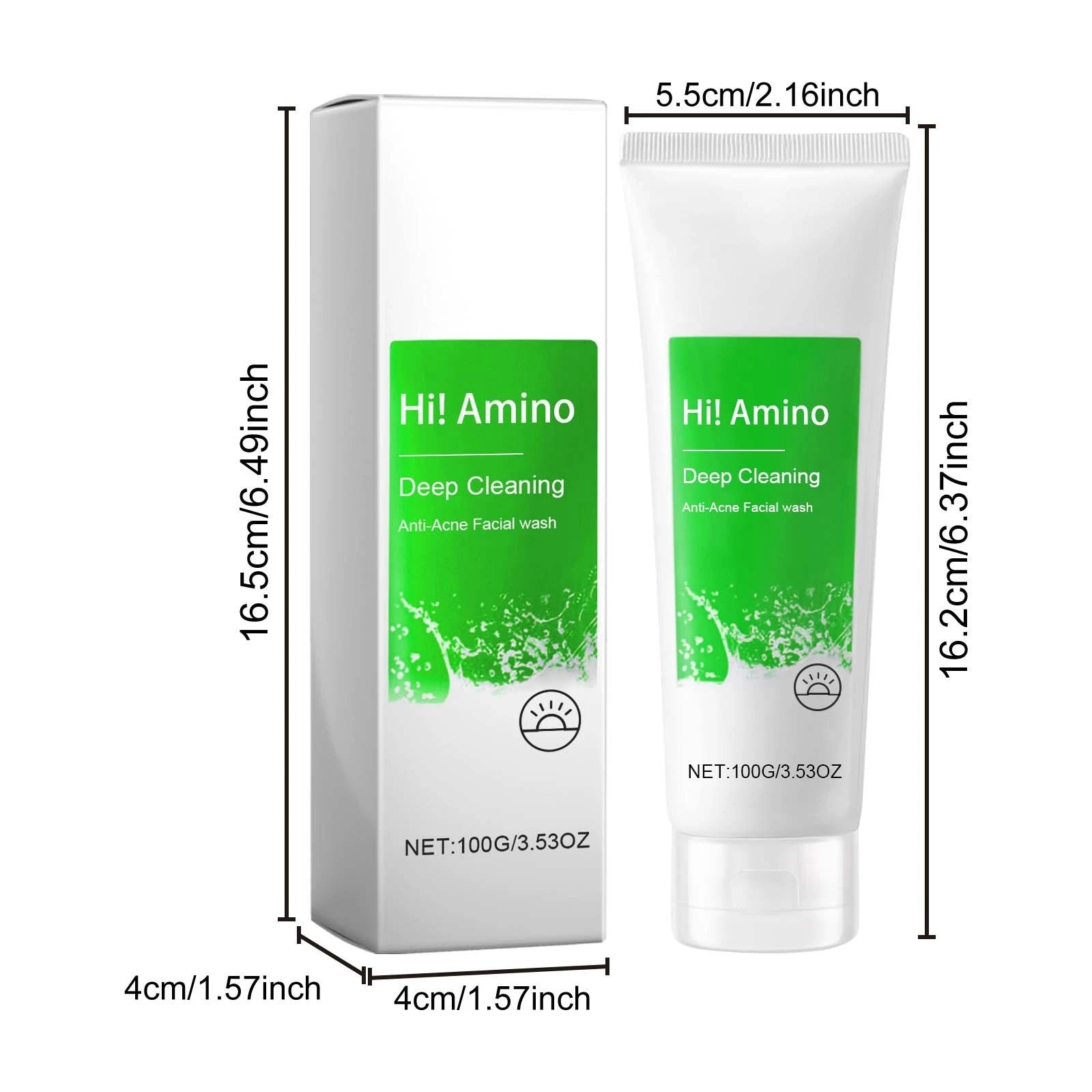 مرحبًا! غسول الوجه المضاد لحب الشباب من أمينو للتنظيف العميق 100 جرام