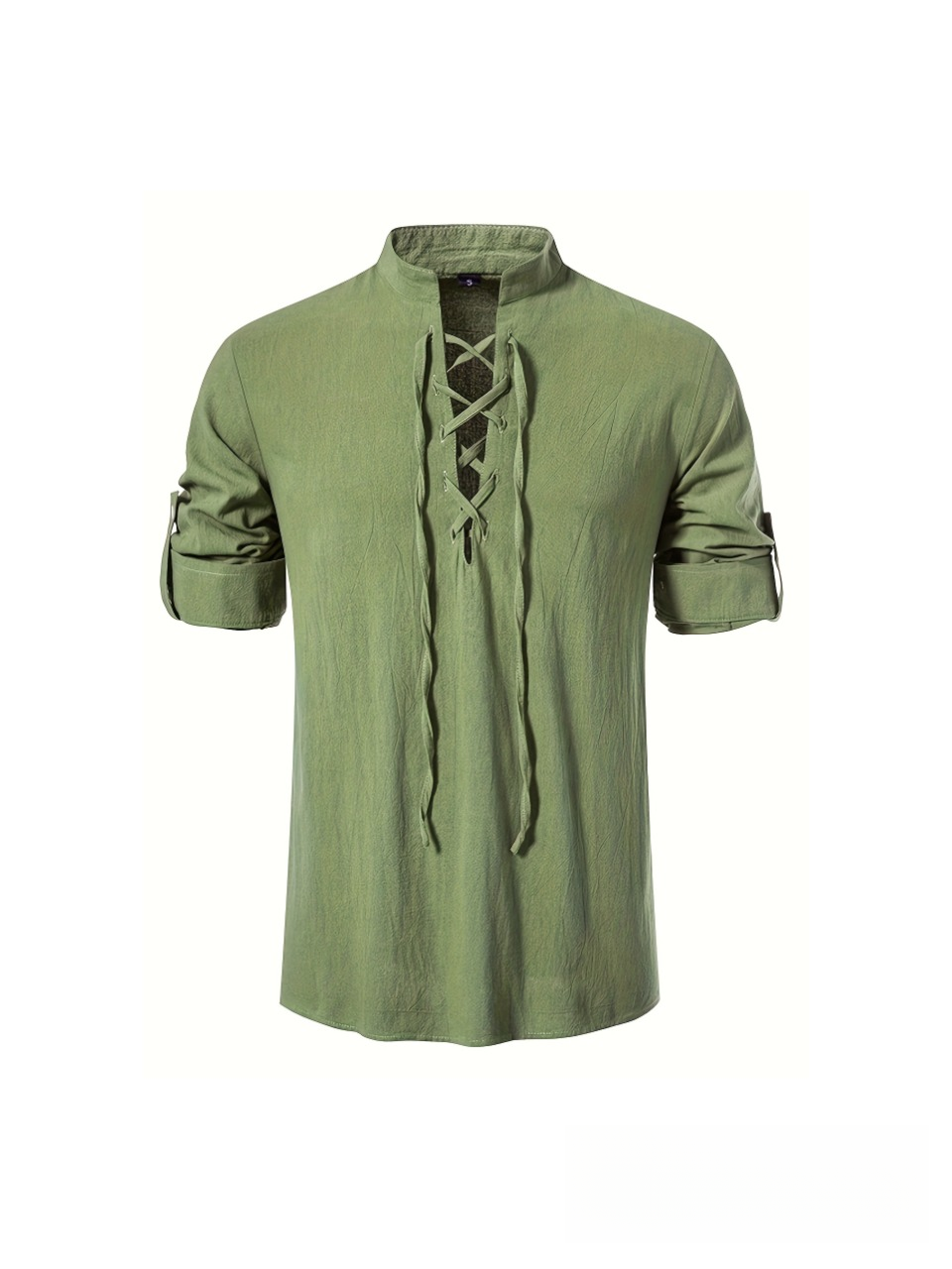 MEN'S HIPPIE COTTON STAND-UP COLLAR SHIRT
