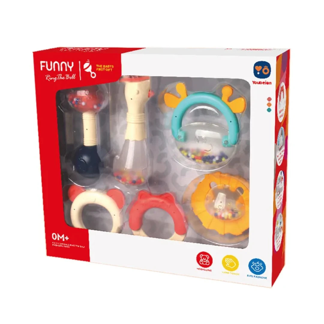 YOUBEIEN ANIMAL NON TOXIC BABY RATTLE 6PCS