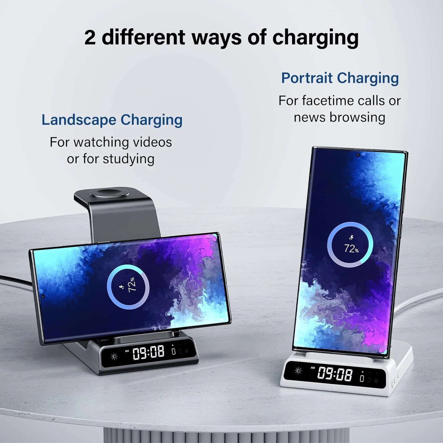 WIRELESS CLOCK CHARGER 3IN1 FOR SAMSUNG S24 S23 ULTRA Z FLIP 6 WATCH 7 6 BUDS 2 PRO