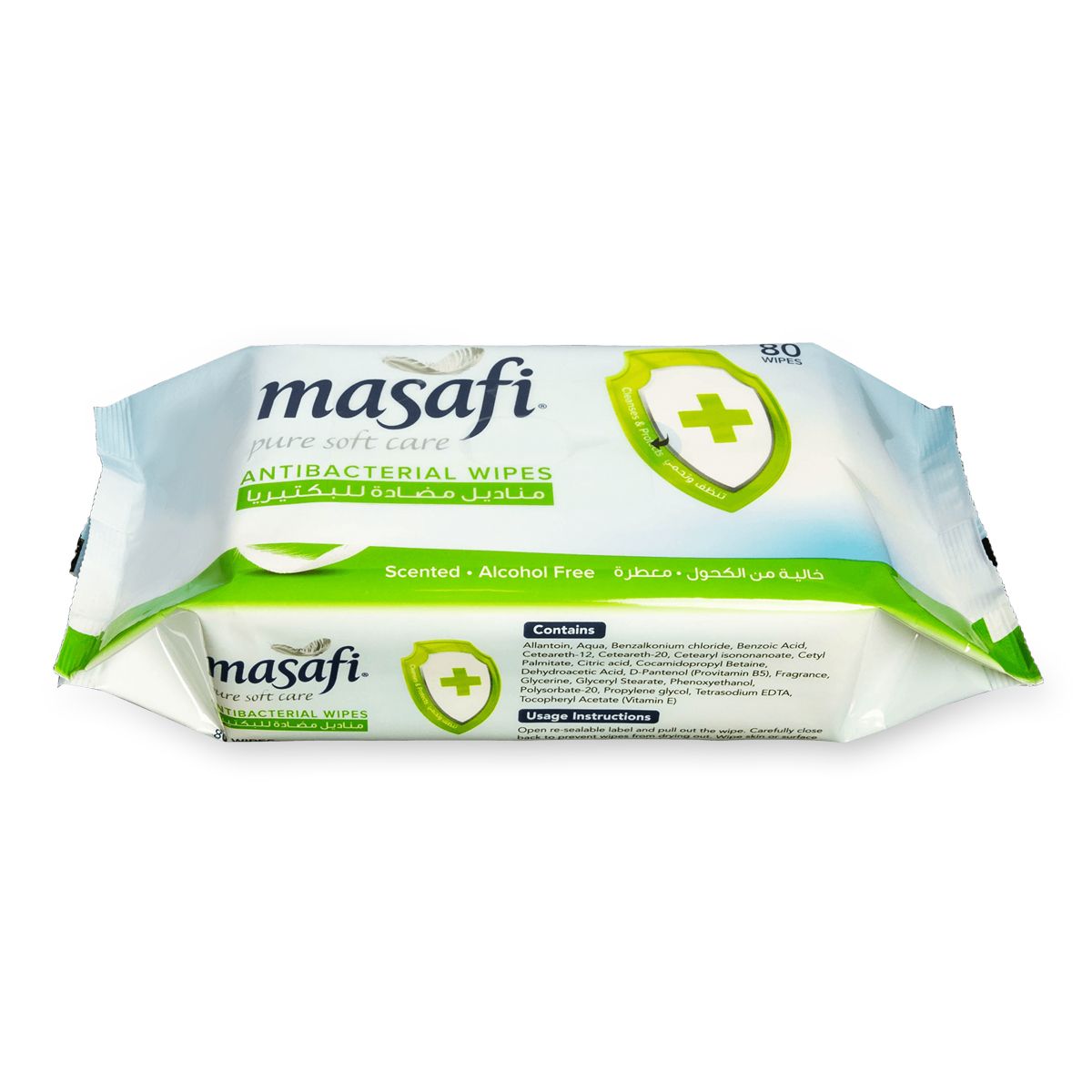 مناديل مبللة معطرة مضادة للبكتيريا من مسافي عبوة من 80 منديل
