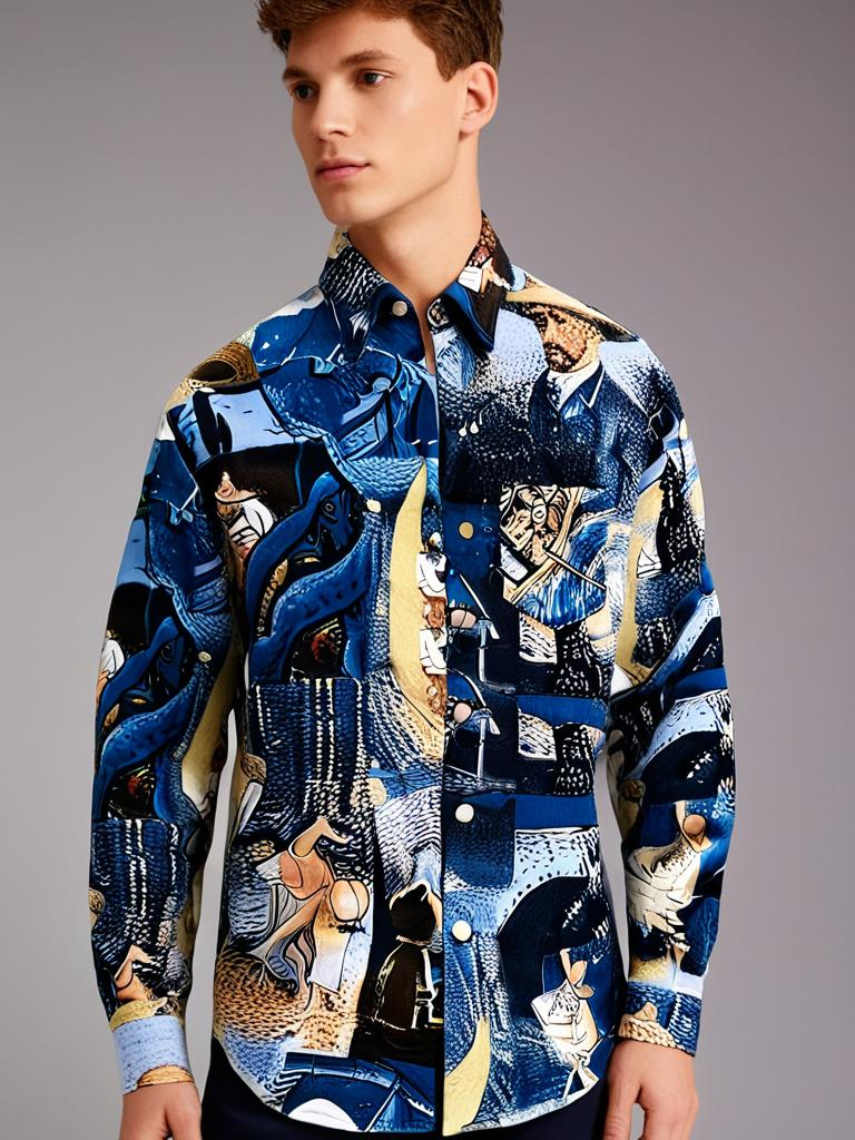 MEN'S CASUAL STREET STYLE SLIM FIT LONG SLEEVE SHIRT