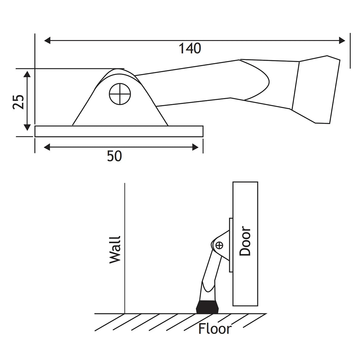 DORFIT HANDY FOOT OPERATED DOOR STOPPER 140MM