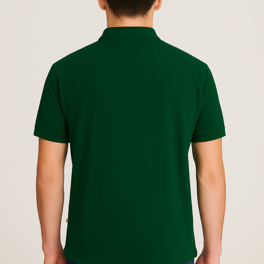 MEN'S REGULAR FIT DARK GREEN HALF SLEEVE POLO SHIRT