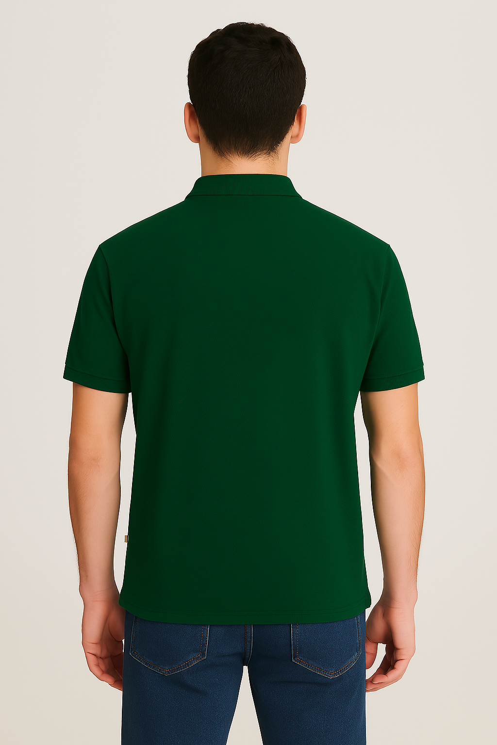 MEN'S REGULAR FIT DARK GREEN HALF SLEEVE POLO SHIRT