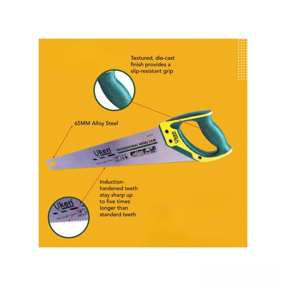 UKEN ABS TPR HANDLE PROFESSIONAL HAND SAW