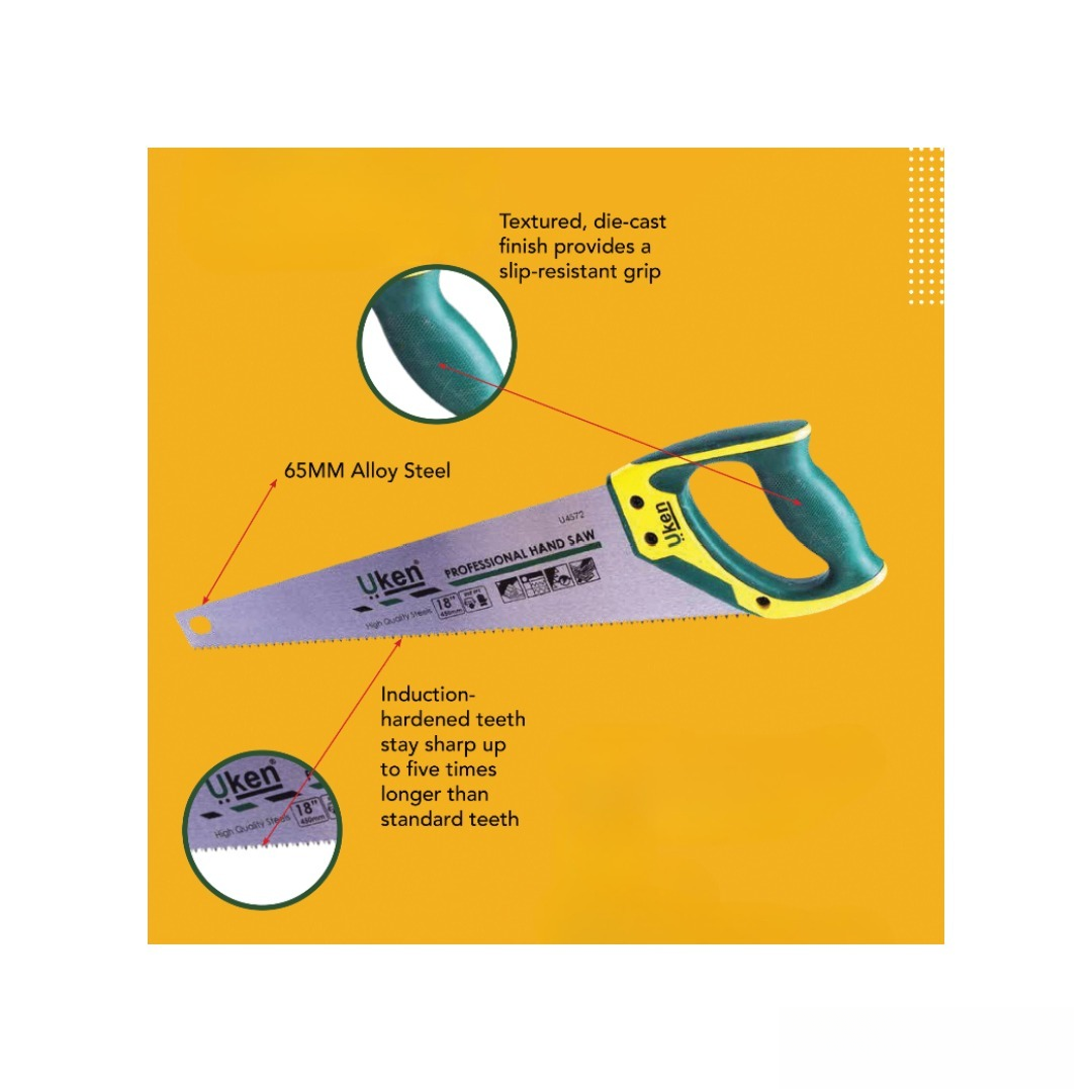 UKEN ABS TPR HANDLE PROFESSIONAL HAND SAW