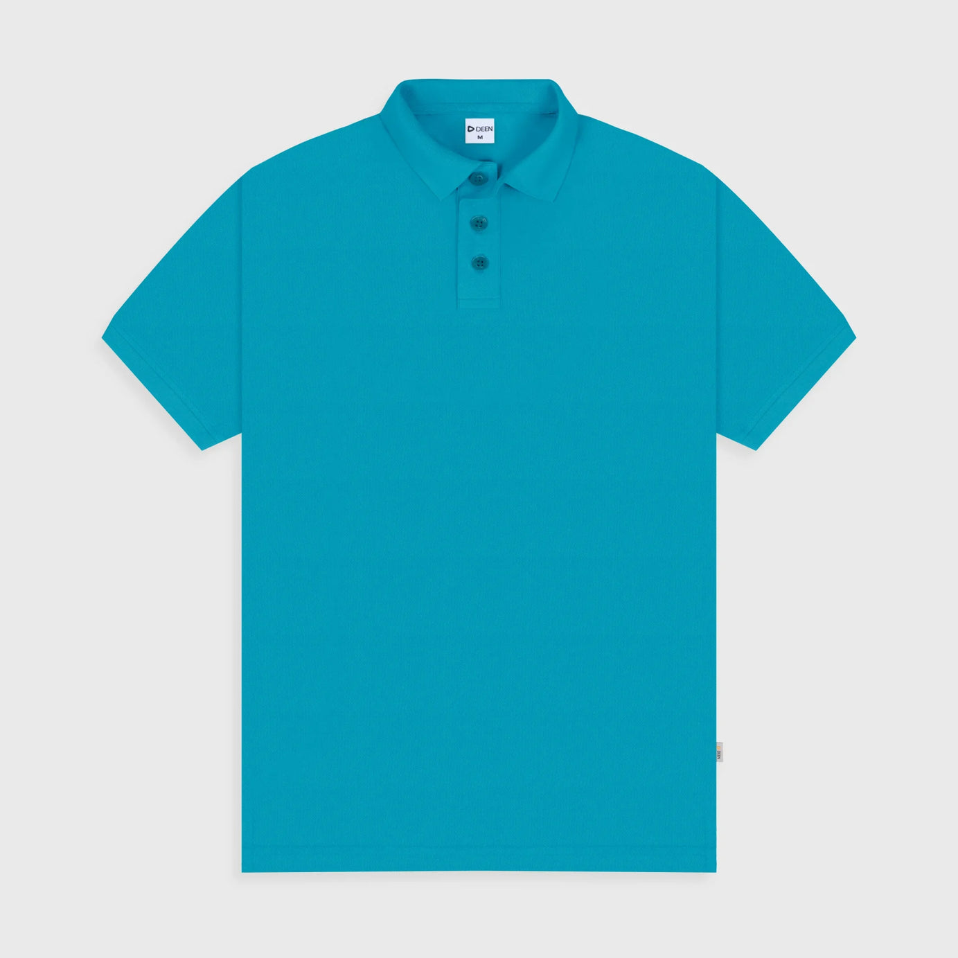 MEN'S SOLID TURQUOISE COLOR HALF SLEEVE COTTON BLEND POLO SHIRT