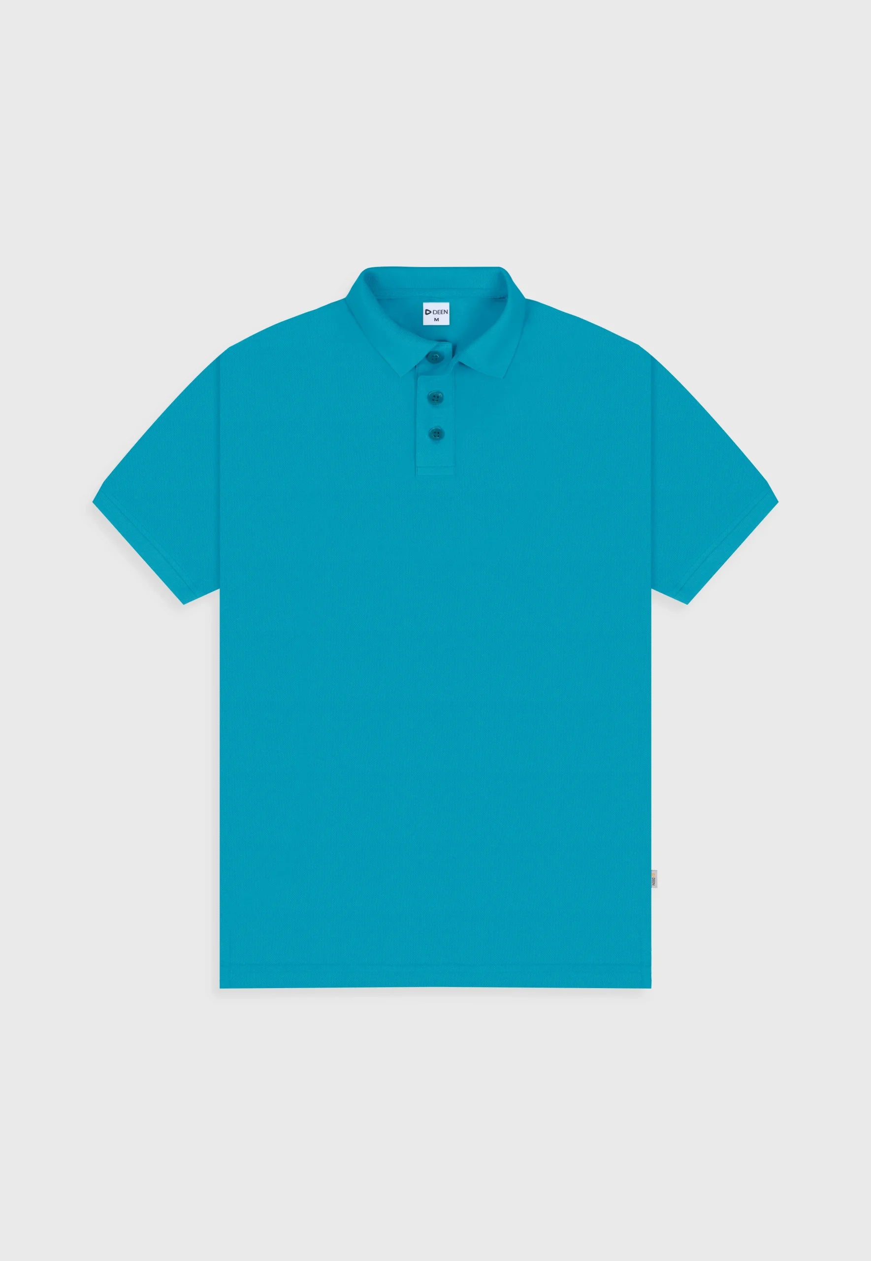 MEN'S SOLID TURQUOISE COLOR HALF SLEEVE COTTON BLEND POLO SHIRT