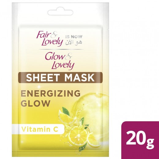 قناع ورقي مرطب ومعزز بالفيتامينات من GLOW &amp; LOVELY لبشرة ناعمة ورطبة مع فيتامين E 20 جرام