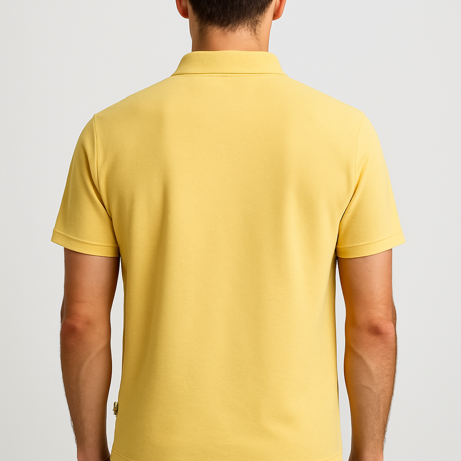 MEN'S COTTON BLEND REGULAR FIT LIGHT BEIGE POLO SHIRT