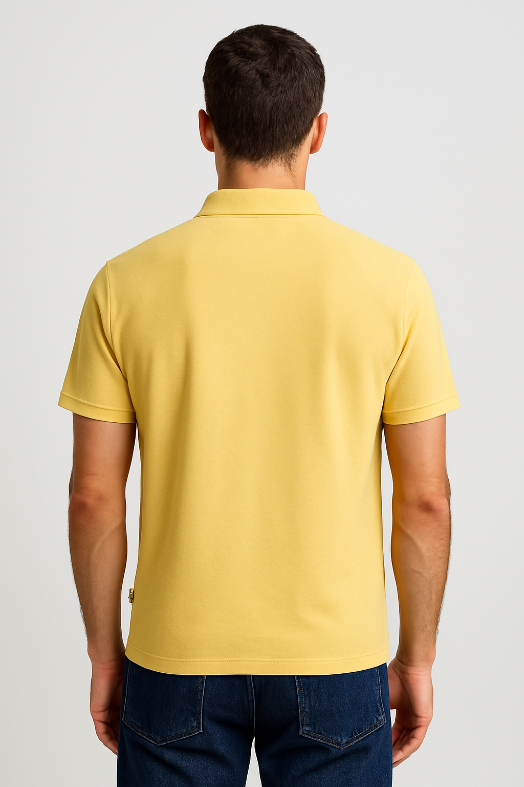 MEN'S COTTON BLEND REGULAR FIT LIGHT BEIGE POLO SHIRT