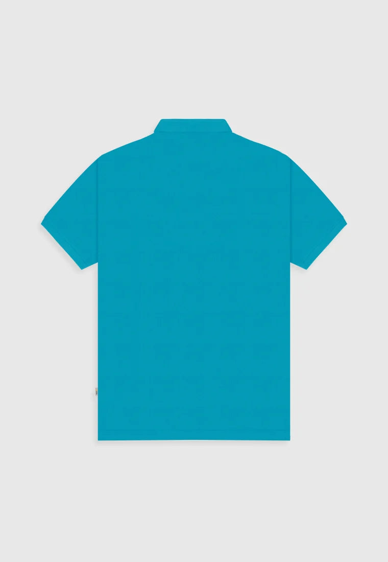 MEN'S SOLID TURQUOISE COLOR HALF SLEEVE COTTON BLEND POLO SHIRT