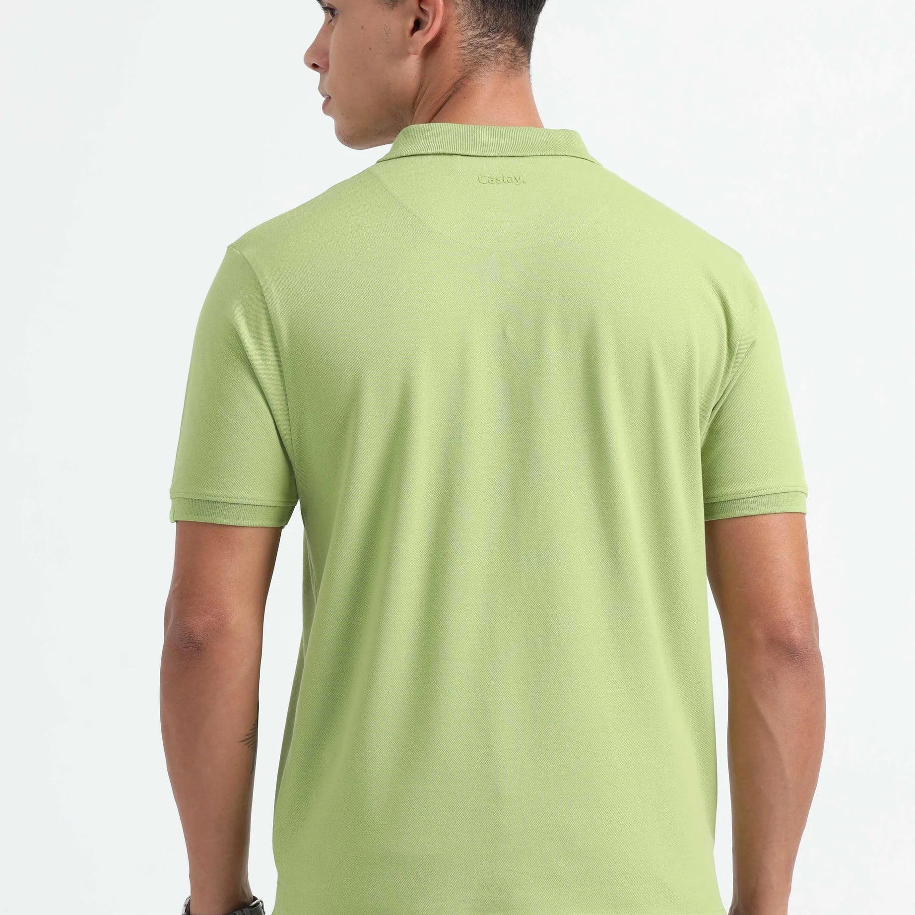 MEN'S STYLISH CASUAL OUTING OLIVE GREEN POLO SHIRT