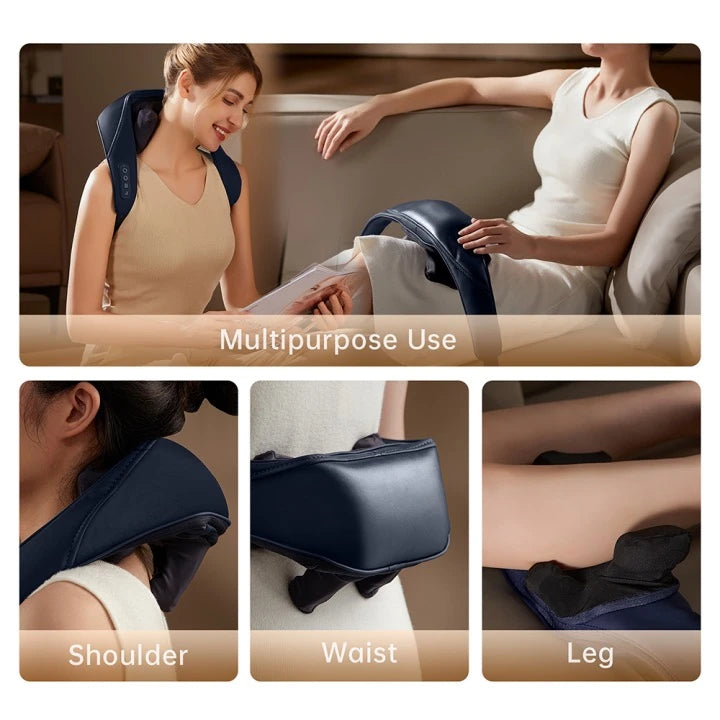 ELECTRIC CORDLESS SHIATSU NECK & SHOULDER MASSAGER NECK AND BACK PAIN RELIEF WITH FREE GIFT