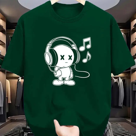 MEN'S SUMMER OUTDOOR ACTIVITIES MUSIC GRAPHIC TEE SHORT SLEEVE T-SHIRT