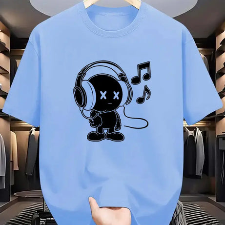 MEN'S SUMMER OUTDOOR ACTIVITIES MUSIC GRAPHIC TEE SHORT SLEEVE T-SHIRT