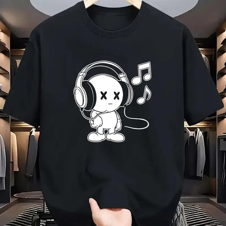 MEN'S SUMMER OUTDOOR ACTIVITIES MUSIC GRAPHIC TEE SHORT SLEEVE T-SHIRT