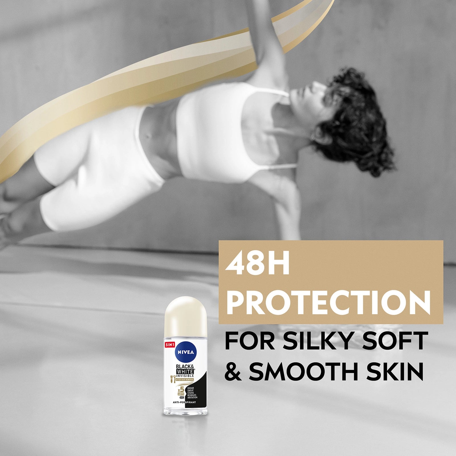 مزيل العرق نيفيا للملابس السوداء والبيضاء غير مرئي لمدة 48 ساعة 50 مل