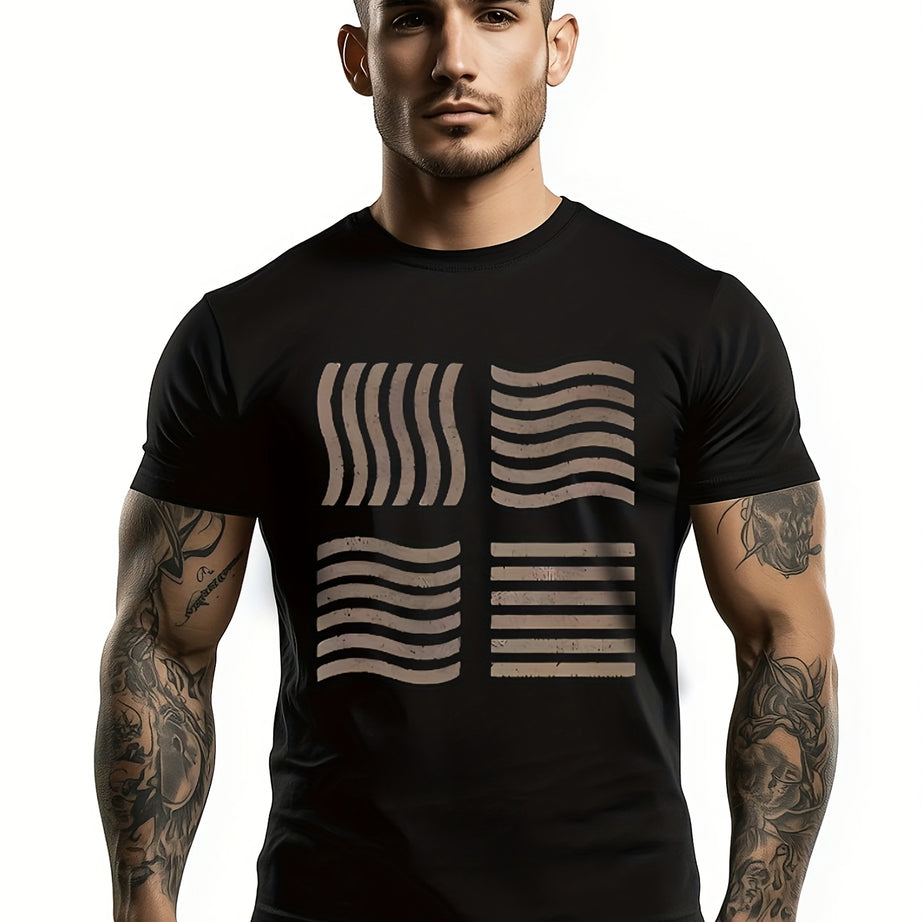 SUMMER CASUAL STREET WEAR  ELEMENT STONES PRINT T-SHIRT