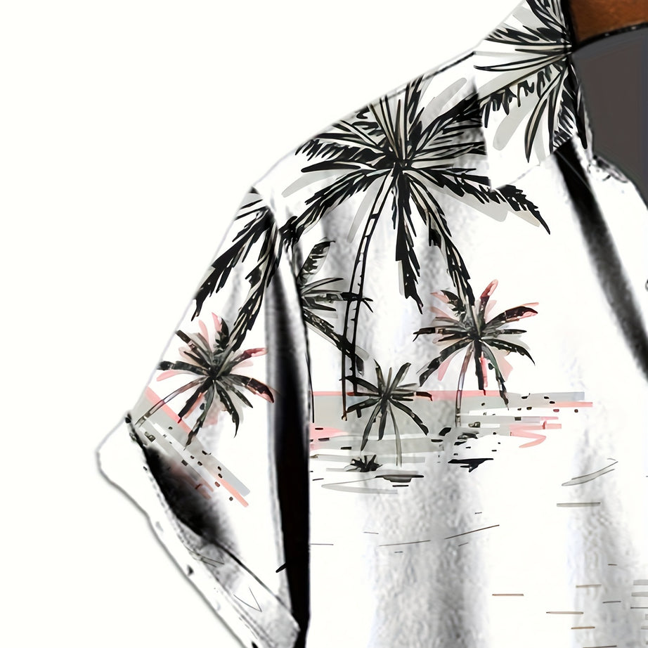 STYLISH MEN'S TRENDY PALM SHORT SLEEVES SHIRT