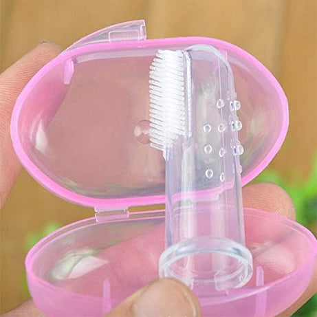 COOLBABY BABY FINGER SILICONE TOOTHBRUSH  BABY TEETHER WITH BOX 3 PIECES