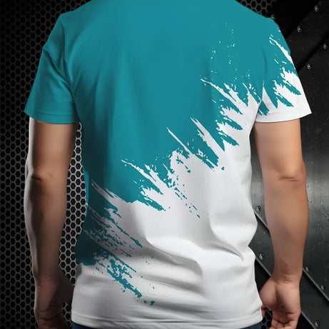 MEN'S CASUAL SHORT SLEEVE POLYSTER STRETCH BLEND T-SHIRT