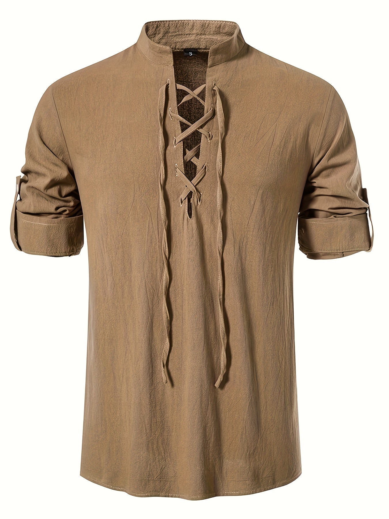 MEN'S HIPPIE COTTON STAND-UP COLLAR SHIRT