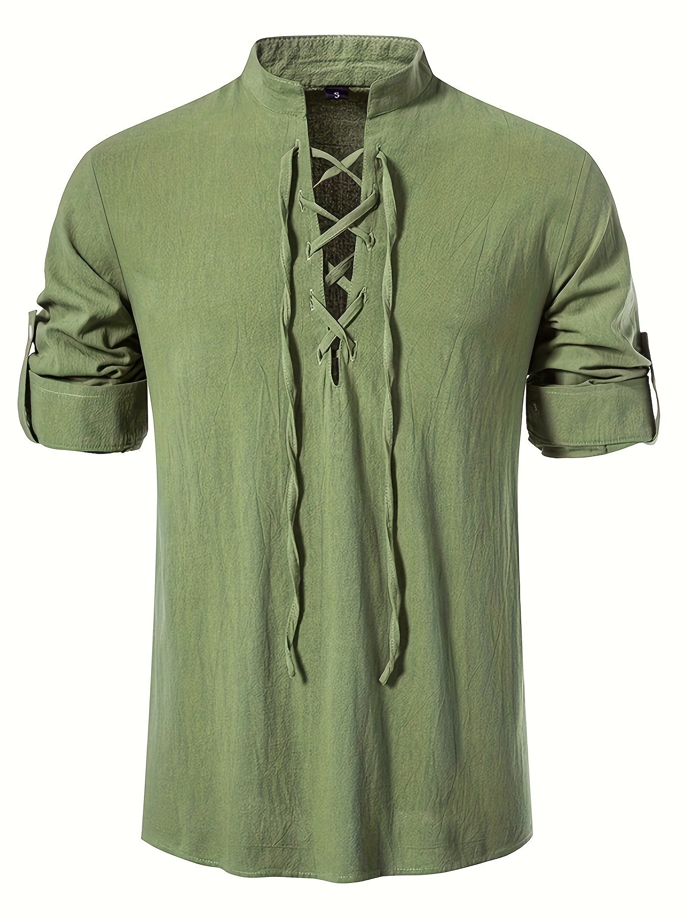 MEN'S HIPPIE COTTON STAND-UP COLLAR SHIRT