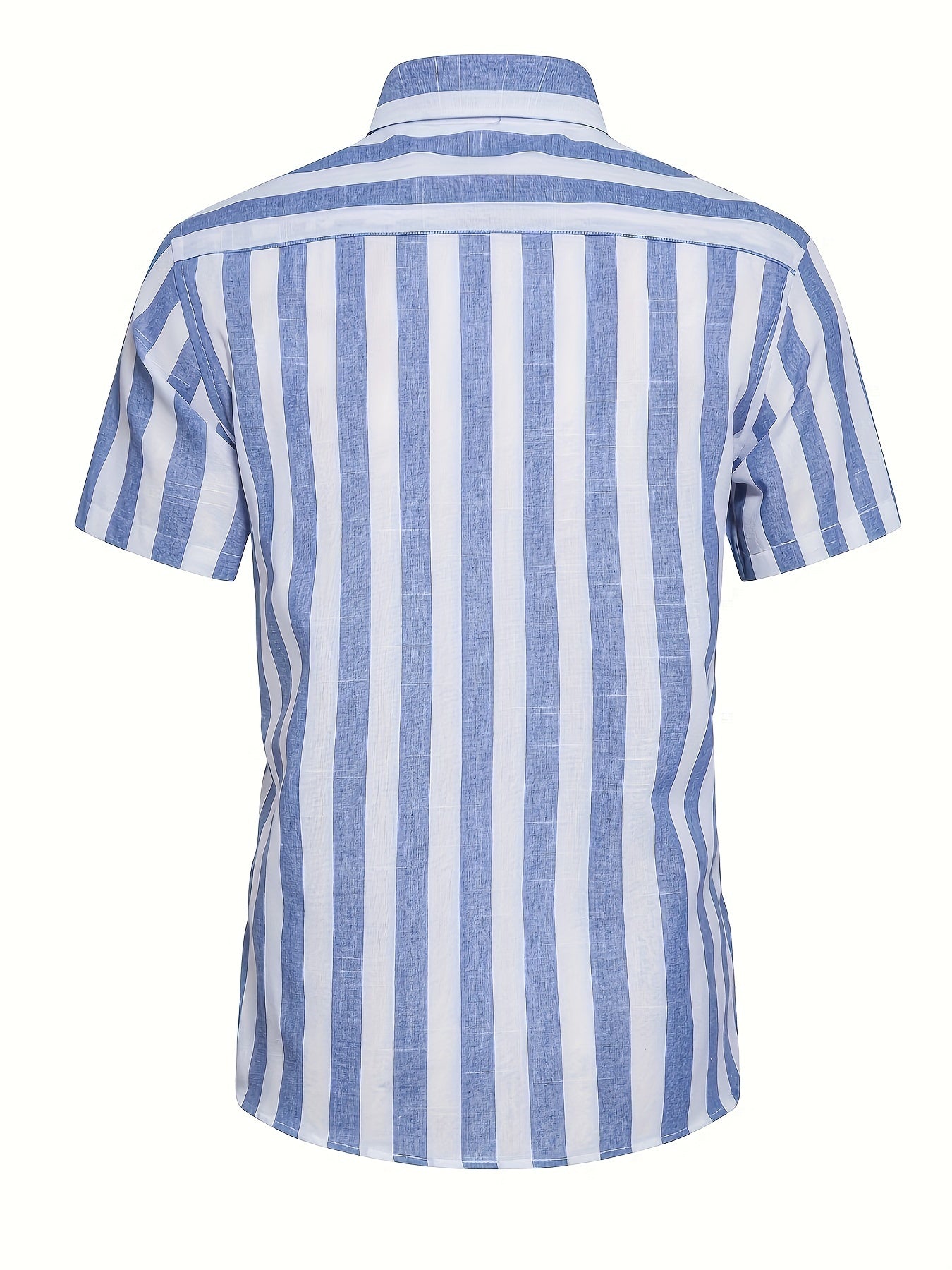 MEN'S SHORT SLEEVE VERTICAL STRIPES REGULAR FIT SHIRT