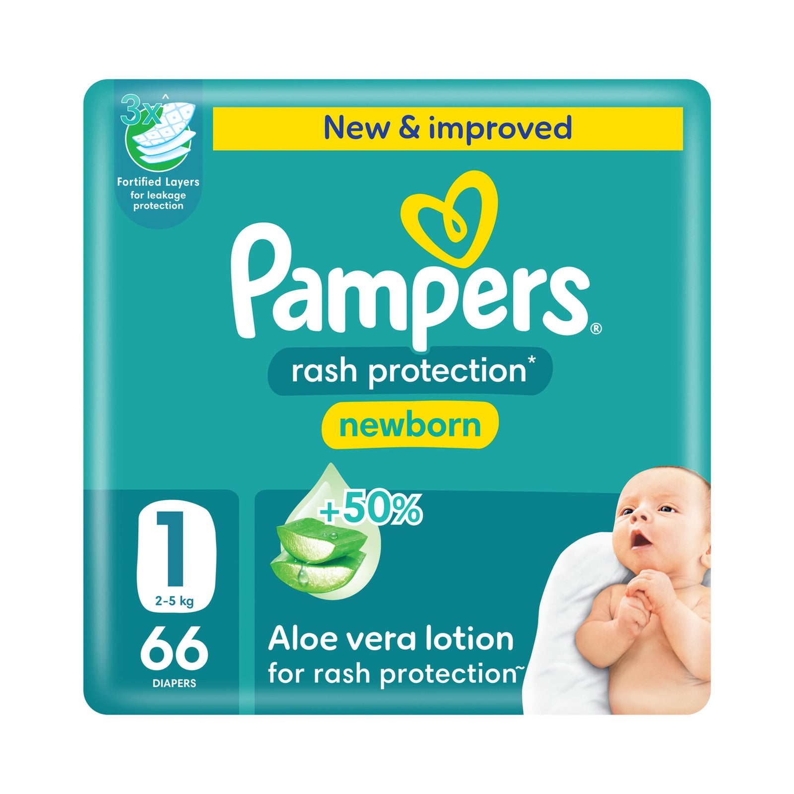 PAMPERS RASH PROTECTION NEWBORN DIAPERS SIZE 1
