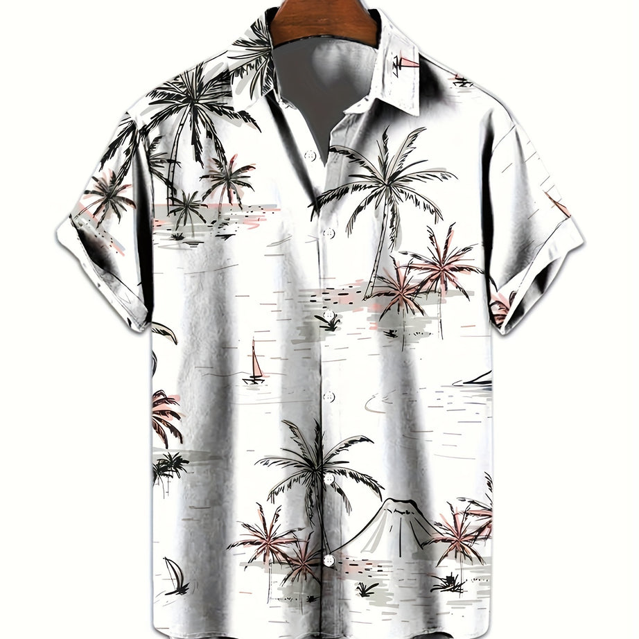 STYLISH MEN'S TRENDY PALM SHORT SLEEVES SHIRT