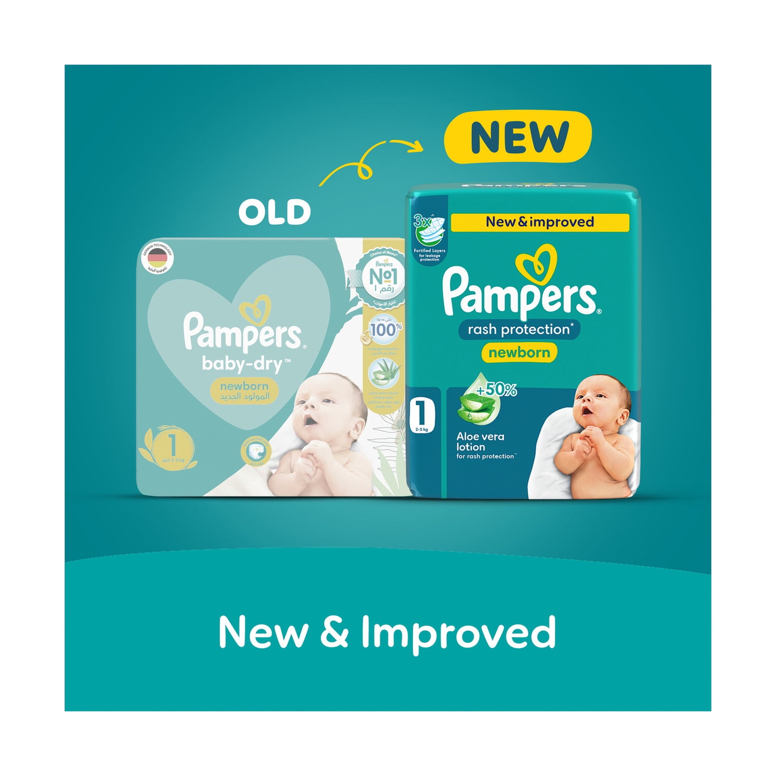 PAMPERS RASH PROTECTION NEWBORN DIAPERS SIZE 1