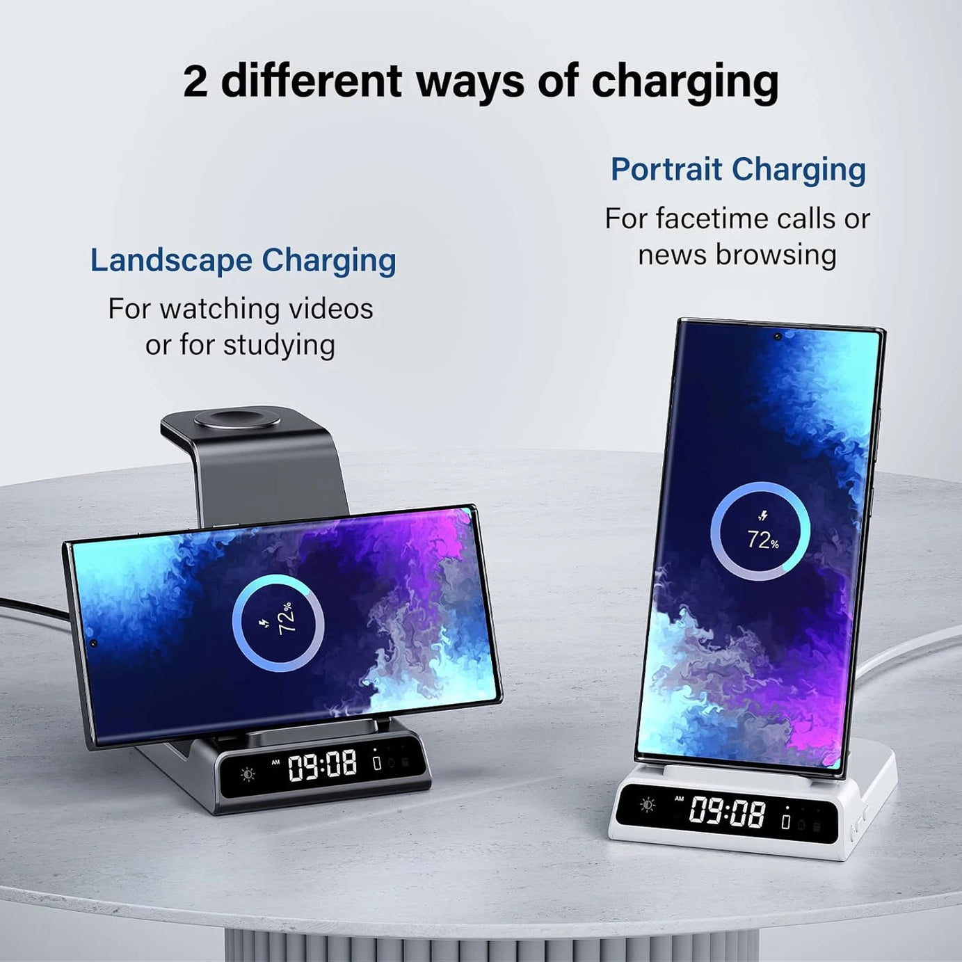 WIRELESS CLOCK CHARGER 3IN1 FOR SAMSUNG S24 S23 ULTRA Z FLIP 6 WATCH 7 6 BUDS 2 PRO