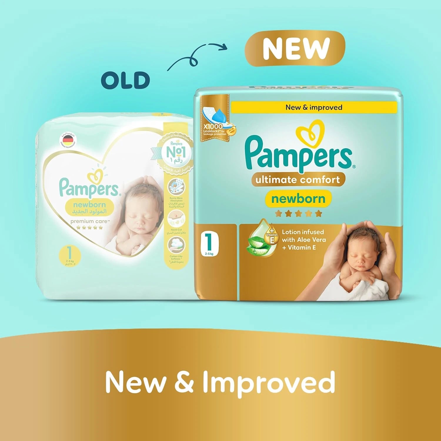 PAMPERS ULTIMATE COMFORT NEWBORN TAPED DIAPER SIZE 1