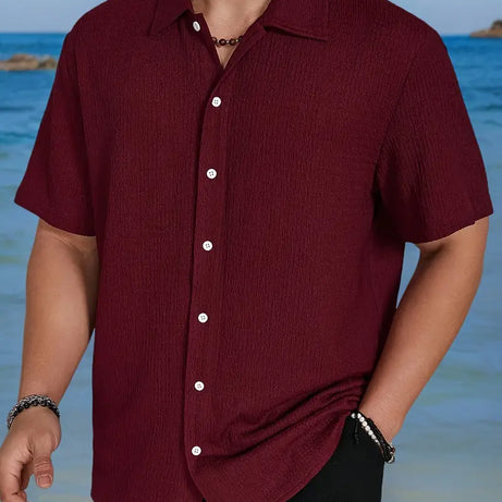 VERSATILE MEN'S LAPEL COLLAR CASUAL SHORT SLEEVE SHIRT
