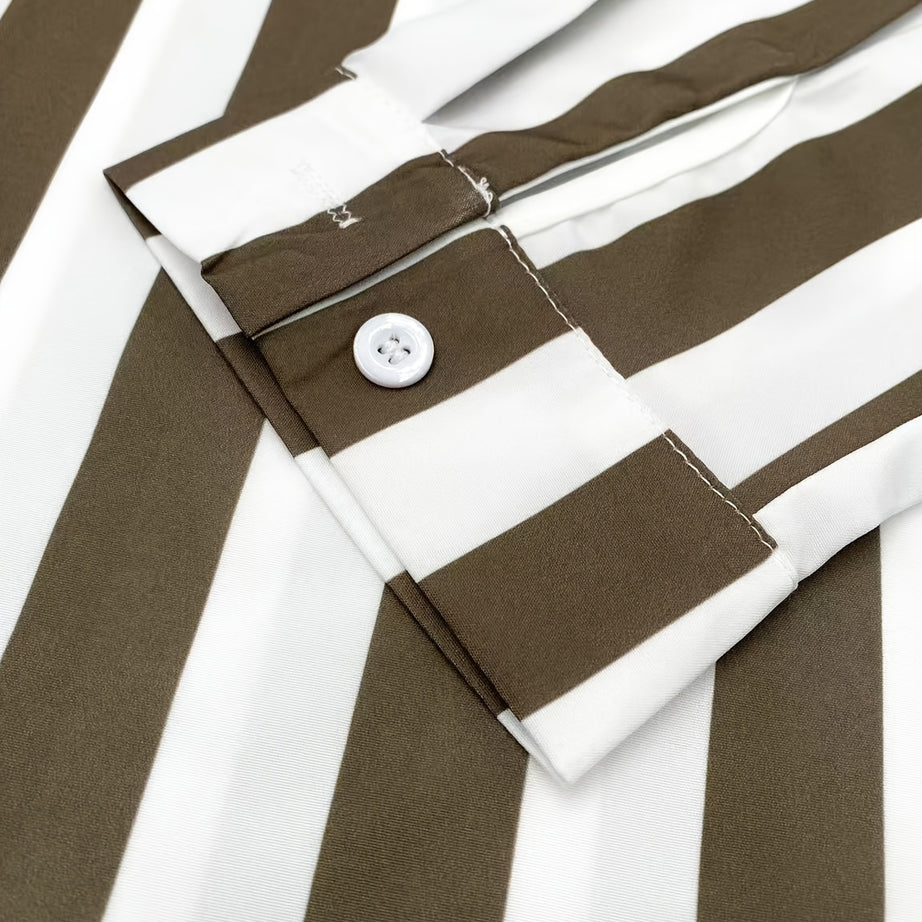 MEN'S STRIPED CASUAL LONG SLEEVE REGULAR FIT SHIRT