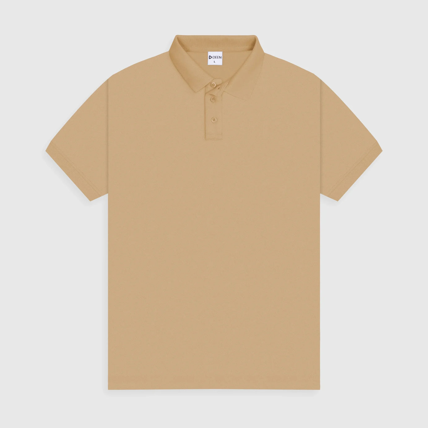 MENS SUMMER  CASUAL SHORT SLEEVE  SOLID BROWN POLO SHIRT