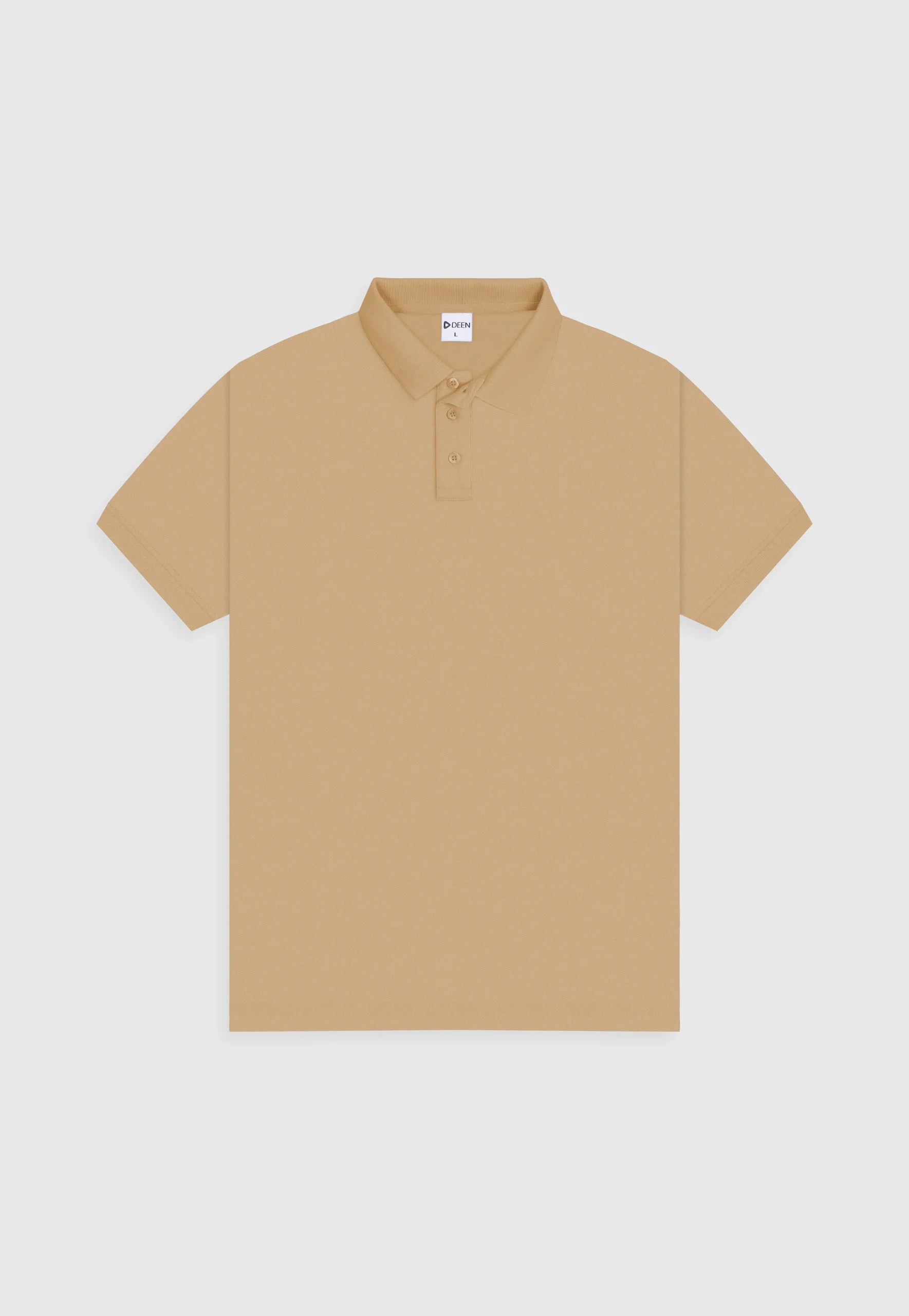 MENS SUMMER  CASUAL SHORT SLEEVE  SOLID BROWN POLO SHIRT